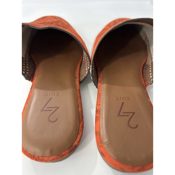 27 EDIT Naturalizer Candice Snake Print Orange Python Slip On Mules Size 9 - Picture 6 of 8